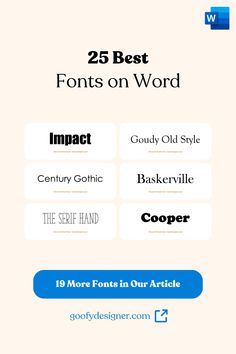 the 25 best font styles for your website or blog - infograph com / 29bestfonts on word