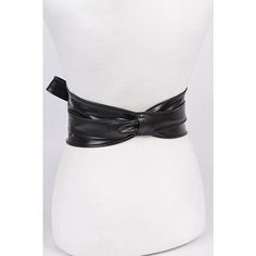 Tie front leather belt Wrap around Material: Polyurethane Approx Width: 5" Length: 104" Adjustable Leather Corset Belt, Adjustable Leather Corset Belt For Party, Elegant Adjustable Leather Corset Belt, Chic Leather Corset Belt For Party, Adjustable Black Evening Belt, Chic Black Corset Belt For Formal Occasions, Trendy Adjustable Faux Leather Belt, Chic Black Leather Belt, Trendy Corset Belt With Belt Loops For Party