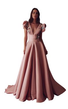 Gatti Nolli Couture GAD5014 Dusty Rose V-neck Evening Dress For Banquet And Gala, Glamorous Short Sleeve Formal Evening Dress, Glamorous Short Sleeve Evening Dress For Formal Occasions, Glamorous Short Sleeve Evening Dress For Formal Events, Glamorous Short Sleeve Prom Evening Dress, Glamorous Short Sleeve Evening Dress For Prom, Glamorous Short Sleeve Gala Evening Dress, Short Sleeve Dresses For Gala And Prom Season, Glamorous Short Sleeve Evening Gown