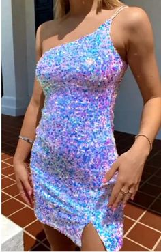 WD1167,Sequin Short Prom Dresses 2022 One Shoulder Glitter Homecoming Dress on Storenvy Short Prom Dresses 2022, Hoco Inspiration, 18th Ideas, Hoco 2022, Glitter Homecoming Dress, Prom Dresses Canada, Homecoming 2022, Prom Dress Short Lace, Yellow Homecoming Dresses