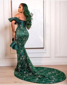 Emerald Green Lace Dress, Bridesmaid Dress, Wedding Guest, Mermaid Dress, Lace Owambe, Aso Ebi Dress, Women Dress, Prom Dress, Evening Dress - Etsy Lace Dress Bridesmaid, Emerald Green Lace Dress, Lace Styles For Wedding, Aso Ebi Dresses, Emerald Green Lace, Aso Ebi Lace Styles, Green Lace Dress, African Traditional Wedding Dress, Nigerian Lace Styles Dress