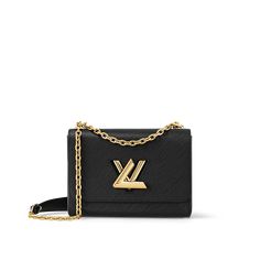 LOUIS VUITTON® - Twist Mm - Black Lv Twist, Bottega Bag, Louis Vuitton Official Website, Trunk Bag, Duffle Bag Travel, Louis Vuitton Official, Monogram Bag, Silver Jewelry Fashion, Louis Vuitton Twist