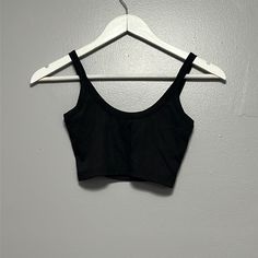 New With Tags Basic Back School College Plain Summer Tank Top Crop Basic Fitted Black Tank Top, Basic Black Tank Top For Spring, Basic Black Spring Tank Top, Casual Black Crop Top With Scoop Neck, Casual Black Scoop Neck Crop Top, Trendy Black Crop Top With Scoop Neck, Trendy Black Scoop Neck Crop Top, Black Seamless Tops For Summer, Black Seamless Summer Tops