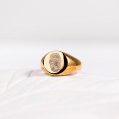 While we all may share certain characteristics or traits, there are a few things that are always unique to any given individual. The most iconic trait of which is the 🖐️ fingerprint. An understated, interesting, yet beautiful identifier of ourselves. With fingerprint jewelry, you can now make a special fingerprint a fashion statement through a personalized ring.  These fingerprint 💍 rings come in three different colors, text can also be engraved inside the ring, adding a little more intimacy a Minimalist Etched Jewelry For Promise, Minimalist Etched Promise Jewelry, Minimalist Etched Rings For Promise, Minimalist Stamped Signet Ring For Promise, Minimalist Etched Engraved Ring For Gift, Minimalist Engraved Etched Ring For Gift, Minimalist Oval Engraved Promise Ring, Minimalist Engraved Etched Ring, Minimalist Etched Round Ring