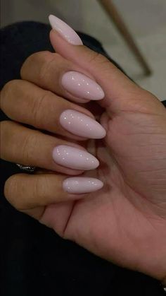 Milky Pink Nails, Pink Nails Opi, Kutek Disney, Pink Chrome Nails, Milky Pink, Milky Nails, Summery Nails, Basic Nails