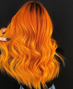 Saffron Orange, Shades Of Red Hair, Colors Hair, Yellow Hair, Pastel Hair, Colored Hair, Hair Inspiration Color