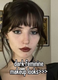 Feminine Makeup, Funky Makeup, Makeup Tut, Make Up Inspo, Relatable Whispers, Edgy Makeup, Goth Makeup, Dark Feminine, Make Up Looks