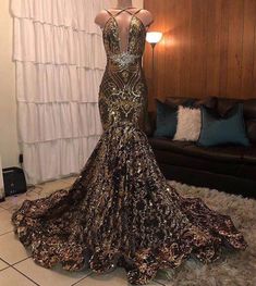 Black And Gold Prom Dress, Court Train Prom Dress, Backless Mermaid Prom Dresses, Gatsby Wedding Dress, Dress With Long Train, Black Mermaid Prom Dress, Prom Dresses Mermaid, Gold Evening Dresses, Cheap Formal Dresses