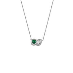 Lover's Duet River Emerald & Diamond Necklace White Gold 14"  by Logan Hollowell Jewelry Fine Jewelry Green Diamond Necklace For Anniversary, Emerald Necklace With Single Cut Diamonds For Anniversary, Emerald Necklace With Diamond Accents In Diamond White, Emerald Necklaces With Diamond Accents In Diamond White, Brilliant Cut Necklace For Anniversary, May Birthstone, Emerald Diamond Necklace With Brilliant Cut For Anniversary, White Gold Necklace With Brilliant Cut Emerald, Anniversary Emerald Diamond Necklace With Brilliant Cut, Anniversary Emerald Diamond Necklace In Brilliant Cut