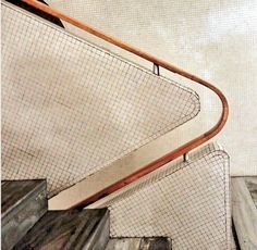 a drawing of a stair case with a skateboard on it