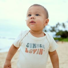 Your little one will have a blast in our summer lovin' bodysuit! Made from buttery-soft organic cotton, it features easy-snap fasteners for quick access when changing or bathing. Great for any and all summer days and nights! 100% organic cotton G.O.T.S. certified non-toxic, eco-friendly dyes lead/nickel free snaps Due to supply chain disruption because of COVID-19, we have supplemented our stock with 100% made in USA bodysuits, they are organic, but slightly different from usual our product from Baby First Outfit, Organic Clothes, Summer Lovin, Organic Clothing, Snap Fasteners, Short Sleeve Bodysuit, Toddler Tees, Summer Days, Neck Designs