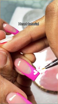 Draw a heart nail using this tutorial for your man on valentines day Heart On Nails, Heart Nails Tutorial, Draw A Heart, Accent Nail Designs, Valentine Nail Art, Nail Tutorial, Heart Nail, Heart Nail Art, Long Nail Designs