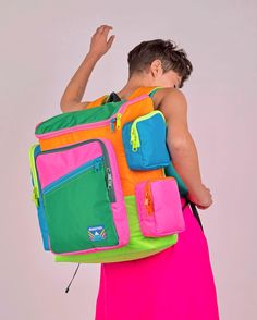 Mossie Traveler Mega Backpack – Mokuyobi Multicolor Nylon Bags For Overnight Trips, Functional Green Backpack For Overnight Trips, Nylon Backpack With Multiple Pockets For Trip, Multicolor Rectangular Backpack For Outdoor Activities, Rectangular Multicolor Backpack For Outdoor Activities, Multicolor Nylon Backpack For Outdoor Activities, Sporty Nylon Backpack For Trips, Sporty Backpack For Overnight Trips, Travel Backpack With Color Block