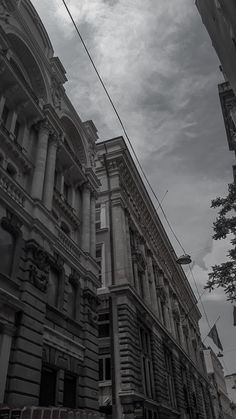 a black and white photo of an old building