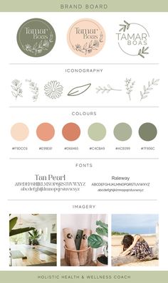 the branding and color palettes for an organic beauty brand, tania rose photography