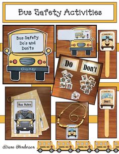 bus safety activities for kids to do with the school bus and other things that they are doing