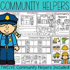 the community helpers worksheet is shown