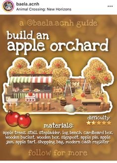 an advertisement for the apple orchard