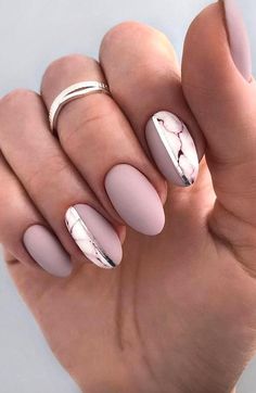 Oval Nail Art, Pink And White Nails, Matte Nail Polish, Popular Nail Designs, Short Nails Art, Popular Nails, Oval Nails