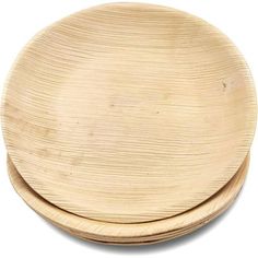 three wooden plates stacked on top of each other