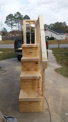 the stairs are made out of plywood boards