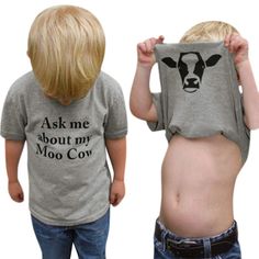 PRICES MAY VARY. ❤️Material: This funny ask me about my moo cow shirt is made of cotton, good quality and skin-friendly, a crew neck short sleeve top comfortable to wear. ❤️Design: Baby short sleeve cow shirts for boys, it is stretchy material to lift the bottom of the shirt to show the Moo Cow or T-rex dinosaur, 2 kinds of ask me about my moo cow shirt for toddlers and ask me about my trex shirt to choose from. Toddler funny shirts are perfectly fit for adorable little Cow-Loving & Trex-Loving Funny Fancy Dress, Cow Tops, Dino Tee, Moo Cow, Baby Boy T Shirt, Toddler Humor, Cow Shirt, Vinyl Shirts, Baby T Shirts