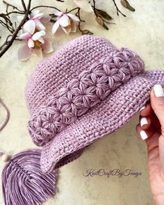 Discover my hand-crocheted sun hat in pastel purple. It is decorated with a decorative crocheted pattern wreath and made of cotton, finished with a slightly shiny thread. Treat yourself to this stylish companion for sunny days! Material: 60% cotton, 30% acrylic, 10% viscose Color: violet / pastel purple Size: 56-58 The hat can be washed in the washing machine at 30oC. I recommend using a laundry bag to prevent snagging. Summer Crochet Purple Hats, Summer Purple Crochet Hats, Purple Adjustable Crochet Hat, Lavender Brimmed Beach Hat, Handmade Pink Cotton Crochet Hat, Handmade Purple Crochet Hat For Spring, Purple Crochet Bohemian Hat, Purple Crochet Hat For Beach Spring Season, Purple Crochet Hat For Spring