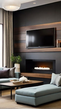 Tv on Wall Ideas Living Room Mount Tv Floating Shelves Floating Shelves With Tv, Floating Shelves Living Room Tv, Shelves Around Tv On Wall, Tv Wall Shelf Ideas, Floating Shelves Living Room Mounted Tv, Tv On Wall Ideas, Tv Wall Shelf, Tv Wall Modern