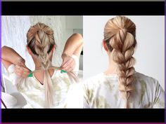 Pull Through Braid Tutorial Step By Step, Ponytail Step By Step, Pull Through Ponytail, Shorts Braids, Braided Ponytails, Unique Videos, Short Hair Ponytail, Ponytail Tutorial, Braid Ponytail