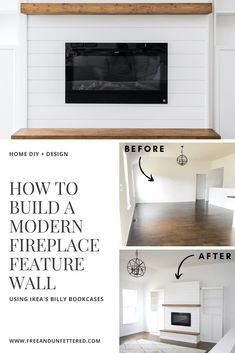 how to build a modern fireplace feature wall