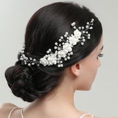 High-quality alloy material for durability and non-fading luster. Exquisite ribbon bow design adds a fashionable and charming touch to hairstyles. Decorated with faux pearl flowers for a unique and elegant look. Lightweight and comfortable design for all-day wear without pulling or compressing hair. Stylish and unique hair clip suitable for various occasions, adding a touch of charm to any hairstyle. Description: Introducing our exquisite hair clips, made of high-quality alloy to ensure durability and non-fading, maintaining their luster over time. The design features a ribbon bow with rich, intricate details, resembling a fashionable work of art that adds charm to any hairstyle. Adorned with faux pearl flowers, these clips exude unique elegance. Their lightweight design ensures a comforta Fake Flowers Decor, Pearl Bridal Headpiece, Unique Hair Clip, Hair Styling Tool, Hair Comb Accessories, Rhinestone Hair Clip, Fake Flower, Decor Luxury, Bride Hair Accessories