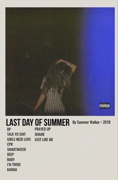 the last day of summer album cover is shown in black and white, with an image of