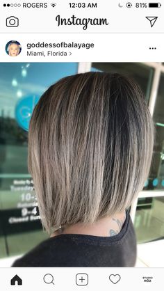 Angled Bob Hair Color Ideas, Ash Blonde Foils On Brown Hair, A Line Bob With Highlights, Ash Brown Bob With Highlights, Ash Blonde Hair Short Bob, Dark Bob Highlights, Short Bob Ash Blonde, Angled Bob With Highlights, Angled Blonde Bob