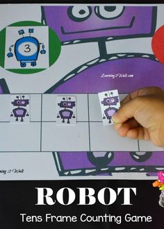 Our free Robot Kindergarten Math Tens Frame Counting game was a huge success Robot Kindergarten, Robot Preschool, Robots Preschool, Kindergarten Math Assessment, Game Kindergarten, Kindergarten Math Addition, Tens Frame, Lego Math