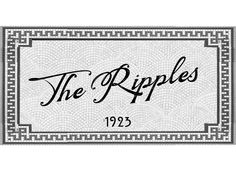 the ripples logo on a white background with black and silver trimming around it