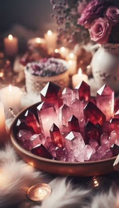 Crystals Asthetic Picture, Crystals And Flowers, Crystal Background, Crystal Photography, Tout Rose, Crystal Aesthetic, Witchy Wallpaper, Healing Space, Crystals Healing Properties