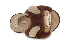 (TD) UGG Fluff Yeah Slide Lion Stuffie 'Sand Chocolate' 1127712T-SCLT Fluff Yeah Slide, Ugg Kids, A Lion, Ugg Australia, Baby Baby, Strap Heels, Wooden Toy Car, Lion, Toy Car