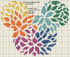 the cross stitch pattern is shown in different colors