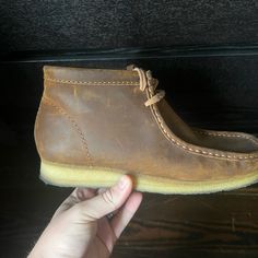 Worn One Time, No Damage, No Scratches, In Like New Condition. Does Not Include Original Box. Casual Boots With Heel Pull Tab And Plain Toe, Casual Boots With Heel Pull Tab And Round Toe, Casual Boots With Stitched Sole And Almond Toe, Casual Walking Boots With Almond Toe, Casual Almond Toe Boots For Walking, Clarks Wallabee, Clarks Wallabees, Men's Clarks, Clarks Shoes