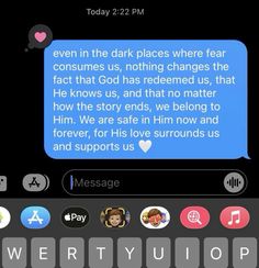 the text message is being displayed on an iphone's screen, and it appears to be in conversation with someone else