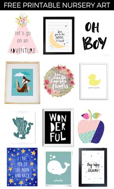 the free printable nursery art for kids