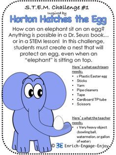 an elephant with the words horton hatchs the egg