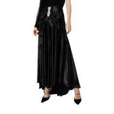 This black crystal-embellished flared maxi skirt from Paco Rabanne is sweeping, flowing and full of gothic romantic energyHigh waistConcealed fasteningFlared styleLong lengthCrystal embellished detail to the front.Composition: Viscose 100%Designer Style ID: 19HCJU064VI0229Dry Clean Only Voluminous Asymmetrical Maxi Skirt For Evening, Luxury Evening Mini Skirt, Elegant Embellished Long Skirt, Voluminous Long Maxi Skirt For Evening, Evening Black Embellished Skirt, Luxury Full Skirt For Evening, Evening Embellished Black Skirt, Black Embellished Skirt For Evening, Chic Embellished Evening Skirt