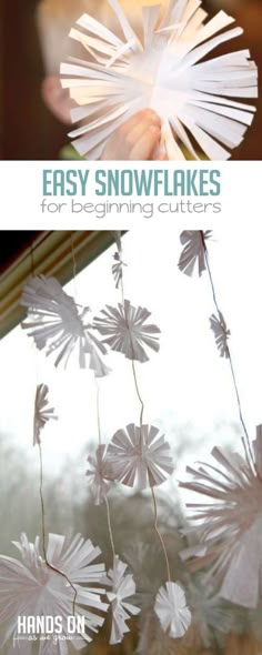 easy snowflakes for beginners to make with paper and glue are the perfect winter craft