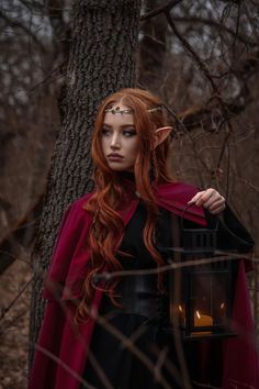 Elf Princess Cosplay, The Witcher Elves, Medieval Cosplay, Elf Cosplay, Bridesmaid Diy, Red Princess, Red Costume, Fairytale Photography, Elf Costume