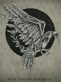 the cover art for dead inside graphics's album, featuring an image of a bird with