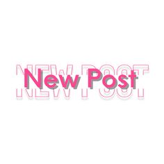 the new post logo is pink and white