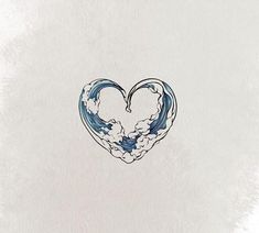 heart tattoo Wave To Earth Drawing Ideas, Wave To Earth Tattoo Ideas, Wave To Earth Drawing, Earth Art Tattoo, Wave To Earth Tattoo, Ocean Heart Tattoo, 50 Tattoo, 심플한 그림, Water Tattoo