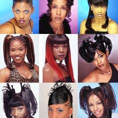 Hairstyles In The 90s, 90s Hairstyles For Black Women, Hair Sketches, Looks Hip Hop, San Myshuno