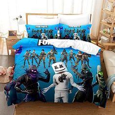 the fortnite bedding set is on display